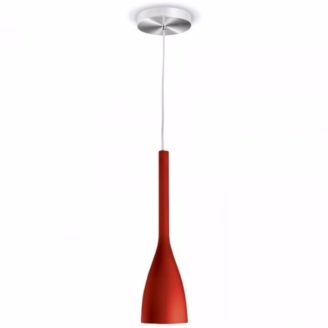 COD 7859 PENDENTE CONE VIDRO VERMELHO 1L 11CM